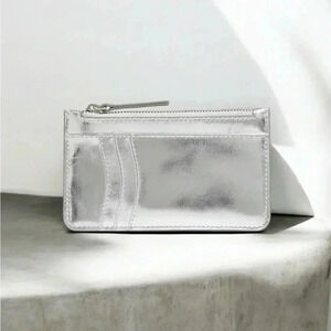 🆕J. Crew Metallic Leather  Mini Card Wallet